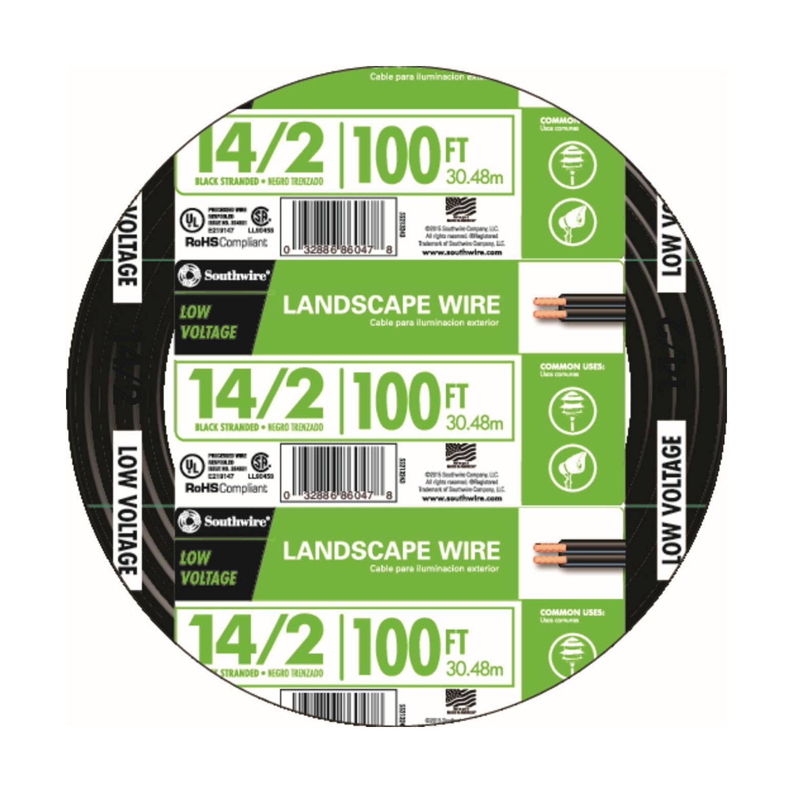 Woods Southwire 55213243 14/2 Low Voltage Outdoor Landscape