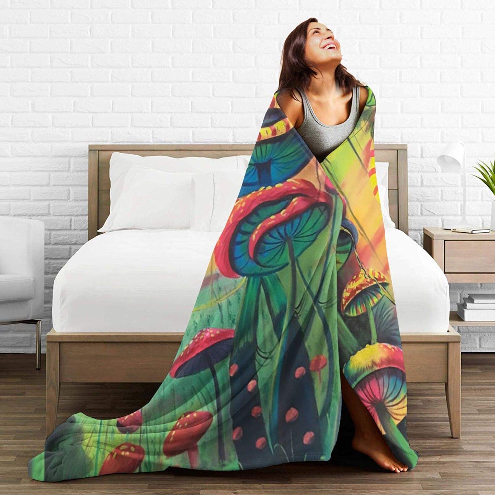 Trippy Marihuana-Überwurfdecke – Weich & Gemütlich Mit Alien-Blatt-Design