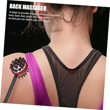 HEALLILY Back Massage Hammer Stick - Wooden Neck & Back Massager
