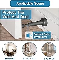 Vista 6 de 2 piezas de topes de puerta de resorte para pared - Tope de puerta de 4.33 pulgadas para la parte inferior de la puerta, topes de puerta de aluminio