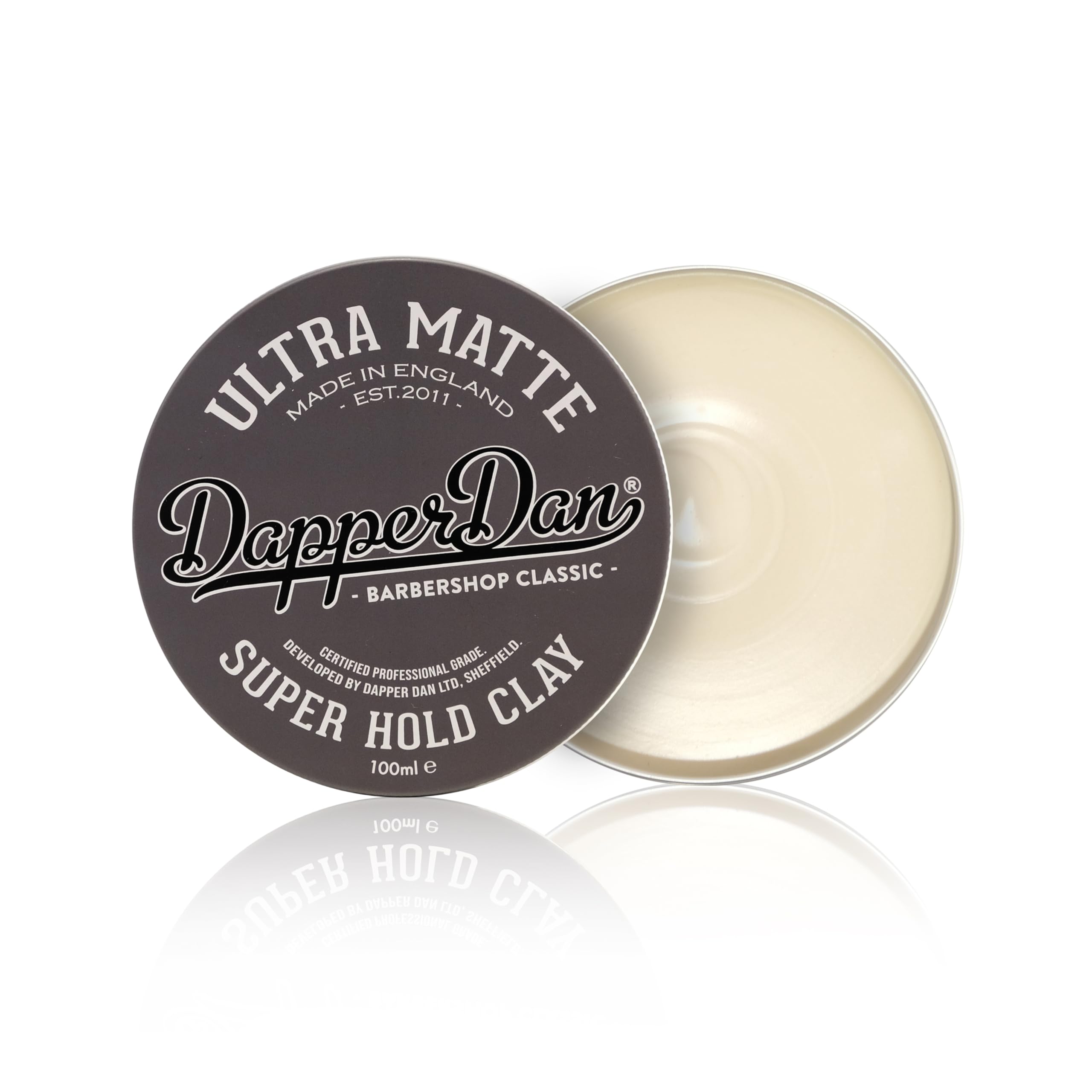 Dapper Dan Ultra Matte Super Hold Hair Clay dla mężczyzn, mocna glinka stylizacyjna, ultra matowe wykończenie, tekstura i definicja, na bazie wody, wanilia i malina, 100ml x 2 opakowanie