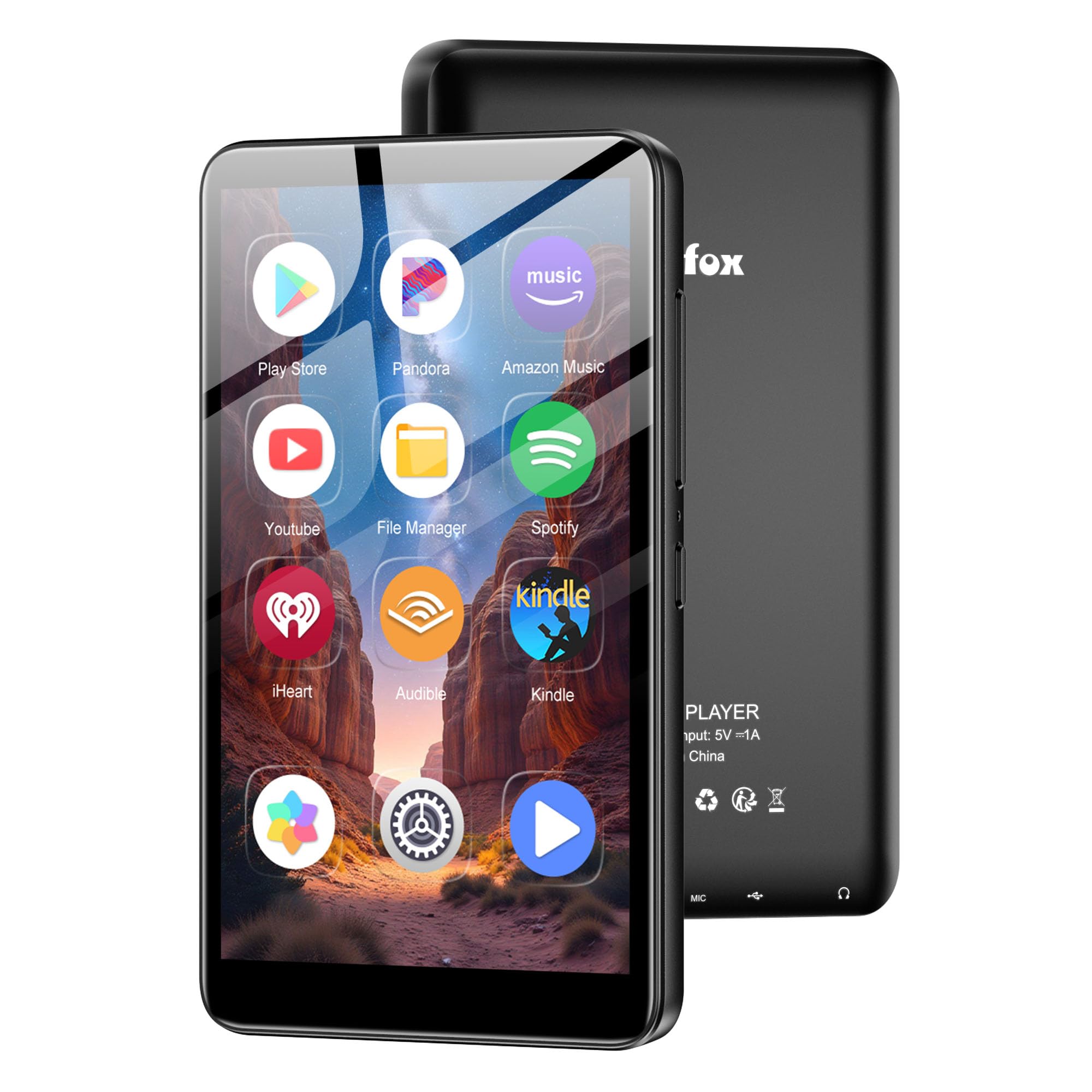Diofox 160GB MP3 Player mit Bluetooth und WiFi, Android 13.0 MP3 Player Spotify, 4,02-Zoll Touchscreen MP3 MP4 Player, Amazon Music, Deezer, FM Radio, Play Store, HiFi Musik Player mit Lautsprecher