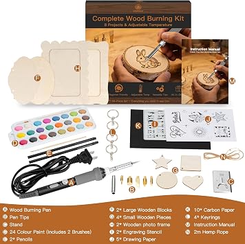 Wood Burning Kit - 68Pcs All-in-One Wood Burning Tool Pen Adjustable Temperature Wood Burner Kit Crafts Gifts for Adults & Teens, Woodburning Kits for Beginner Pyrography