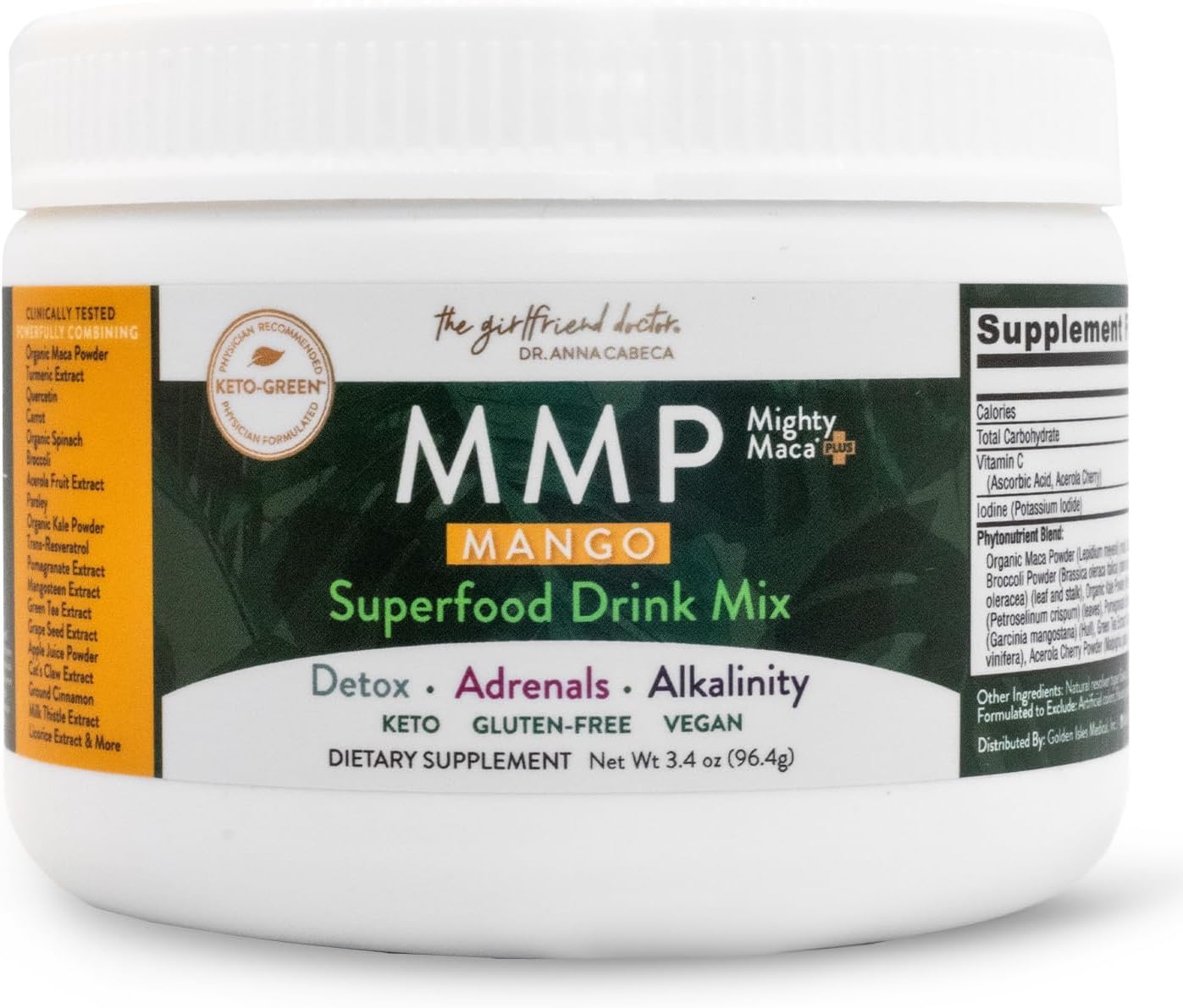 VIDAPURA Mighty Maca Plus Mango by Dr. Anna Cabeca – Superfood Greens Powder for Daily Energy & Vitality – Sugar-Free, Vegan, Alkaline, 30-Day Supply