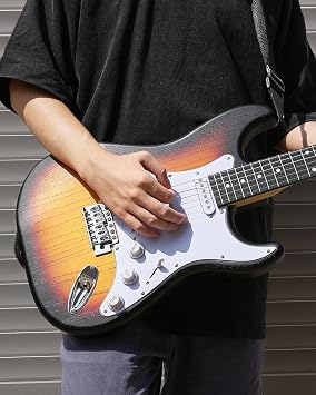 Donner DST-80S Sunburst Electric Guitar Beginner Set, ST Type, SSS Pickup, 39-Inch, Full Size, Mini Amplifier Included, 9-Piece Accessory Set with Exclusive Case and Tuner