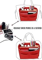 Vista 5 de LEXSION - Bolsa organizadora de fieltro, con cremallera, bolsa de mano, ajuste rápido y sin esfuerzo, PM MM