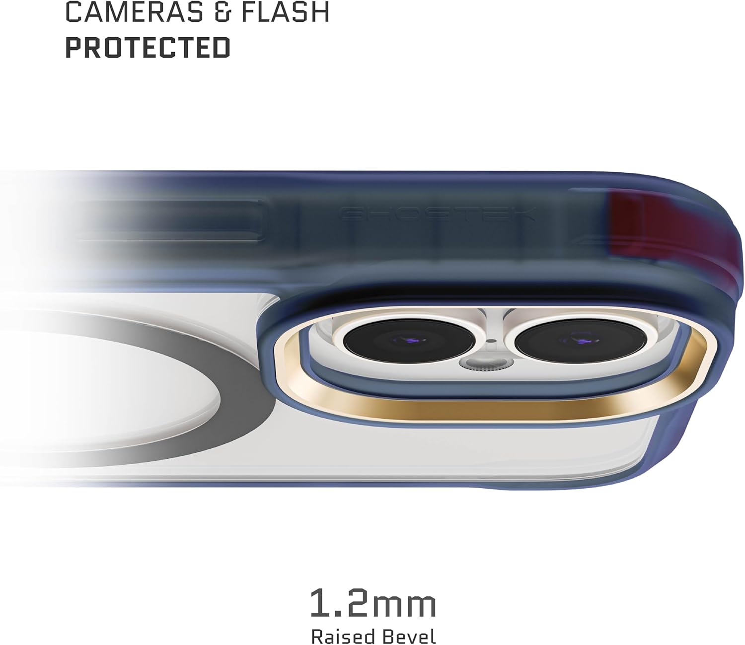 Ghostek Covert iPhone 16 Clear Case - Compatible with MagSafe Accessories, Shockproof Silicone, Minimalist Phone Cover (6.1 Inch, Blue)