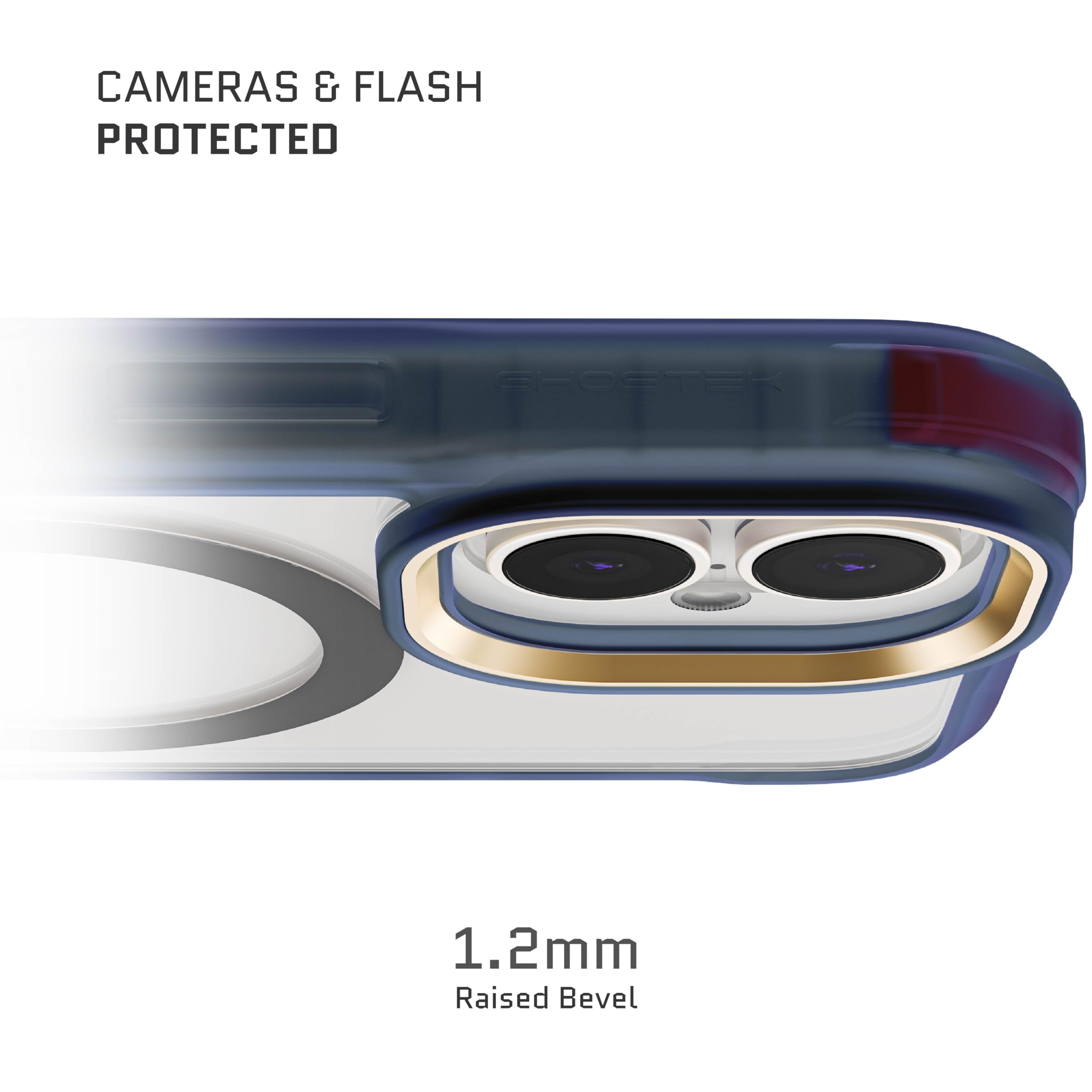 Ghostek Covert - Funda Transparente para iPhone 16 Plus, Compatible con Accesorios MagSafe, Silicona a Prueba de Golpes, Funda Minimalista para teléfono (6.7 Pulgadas, Azul)