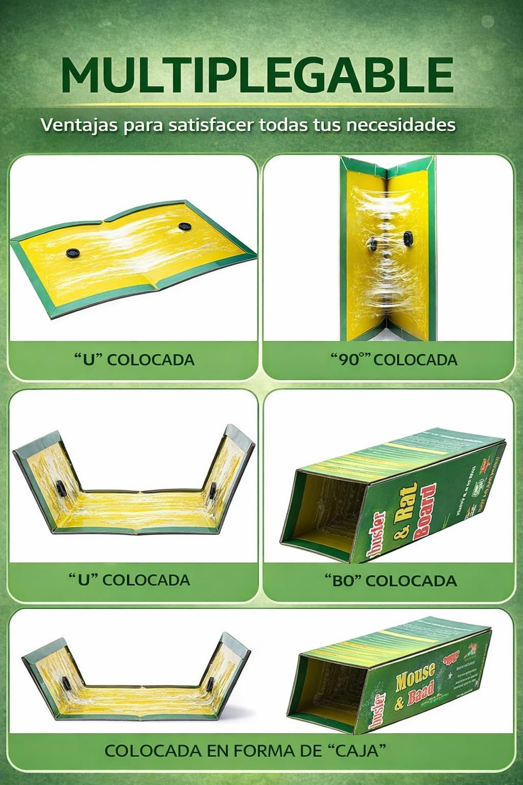 Trampas Adhesivas para Ratones y Cucarachas, Pack de 8, Sin Veneno, Pegamento Ultra Fuerte, Uso Interior Cocina, Garaje y Almacén