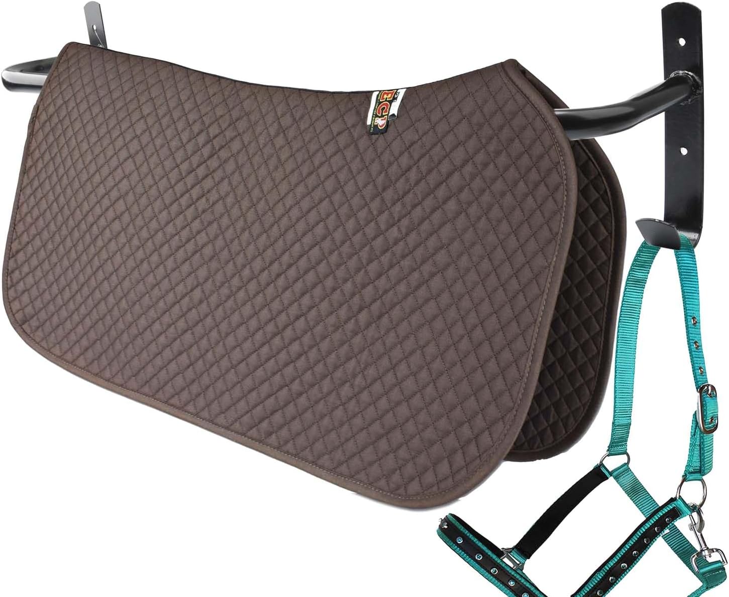 2Pcs Blanket Rack with Tack Rack,Wall Mounted Blanket Bar for Hanging Horse Blankets Pads Saddle Blankets,33.8 Inch