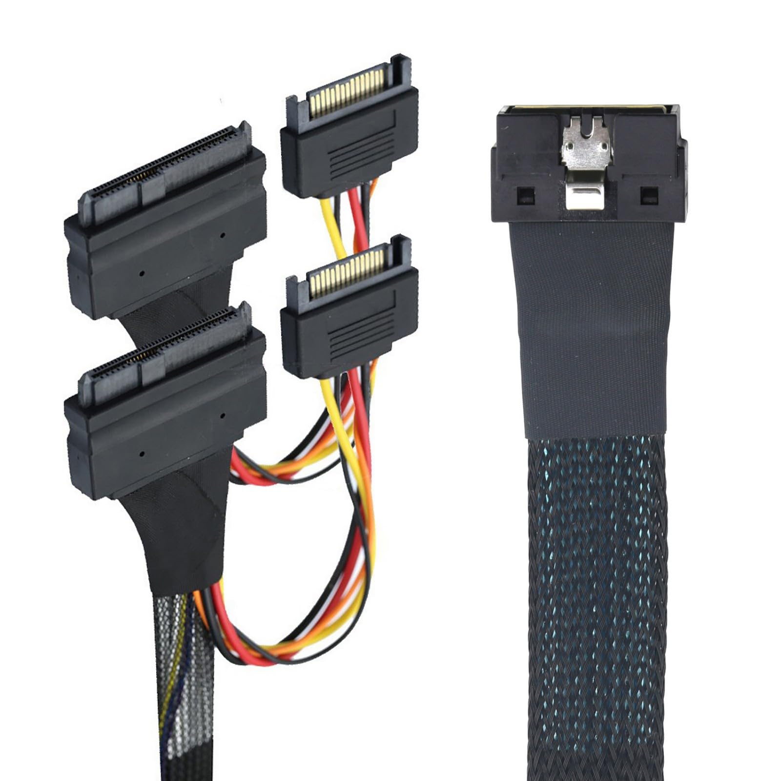 Cable flexible NVME PCIe HDDs SFF 8654 8I a 2 adaptadores SFF 8639 para adaptador de cable de transmisión de datos