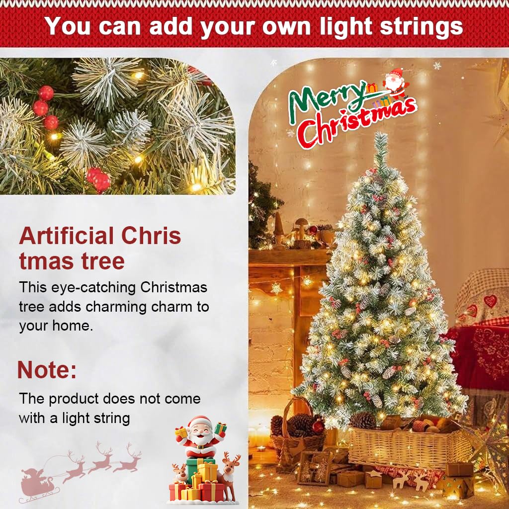 150cm Flocked Christmas Tree - Realistic & Festive -7 150cm Flocked Christmas Tree - Realistic & Festive -7
