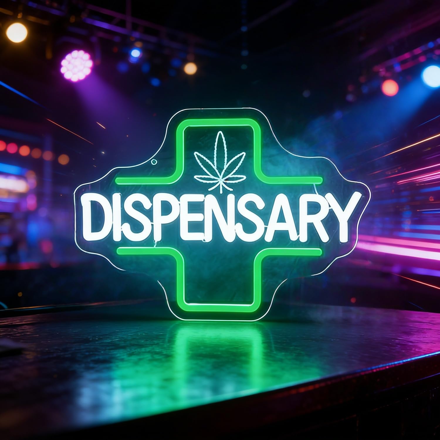 Green Leaf Neon Sign, Dimmable LED Light for Wall Decor, USB Powered Neon Lamp for Bar Man Cave Dispensary Store Hotel Party Decorations Unique Birthday Gift for Lover