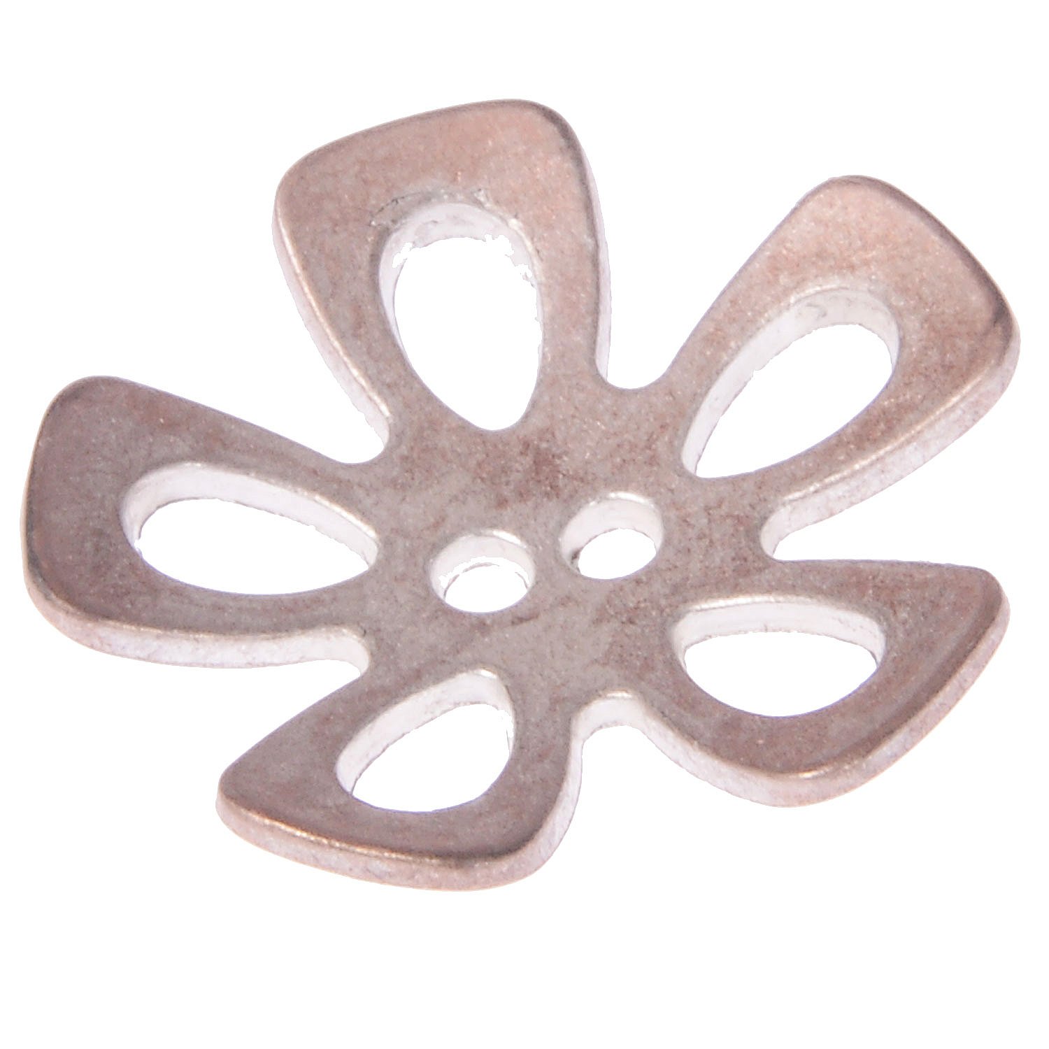 Mibo Buttons & AccessoriesMibo Buttons & Accessories 10pcs Zinc Die Cast Metal - 2 Hole - Perforated Daisy Shape - 30L(19mm) - Silver Copper
