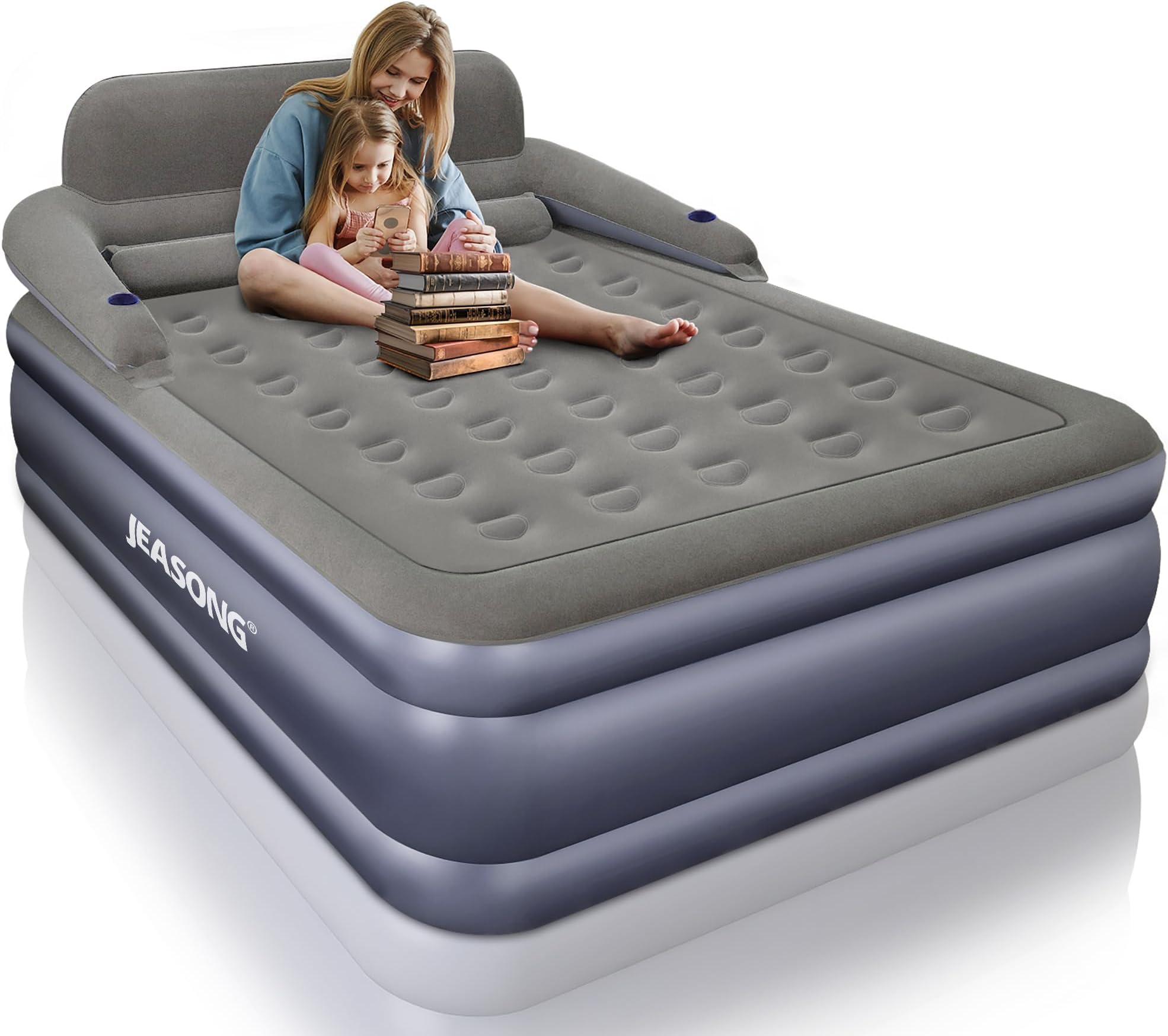 JEASONG Inflatable Beds with Headboard, Fast Inflate/Deflate Inflatable