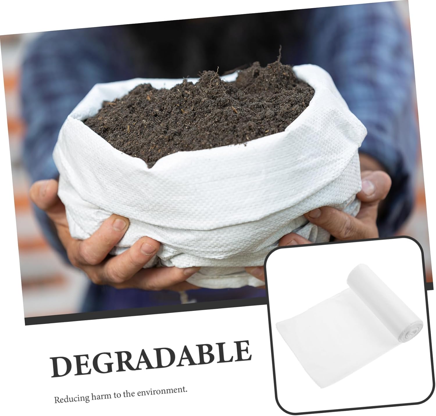 8rolls Thick Corn Starch-based Compost Bags Waste Bags for Leaf Storage and Gardening and Reusable Lawn Trash