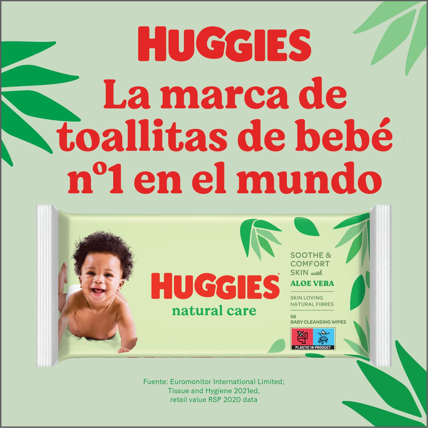 Huggies Natural Care Toallitas para Bebé - 3 paquetes de 56 unidades (168 Toallitas)