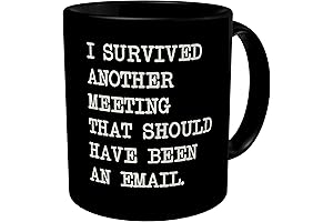Funny Black Coffee Mug: Surviving Meetings that Should've Been Emails