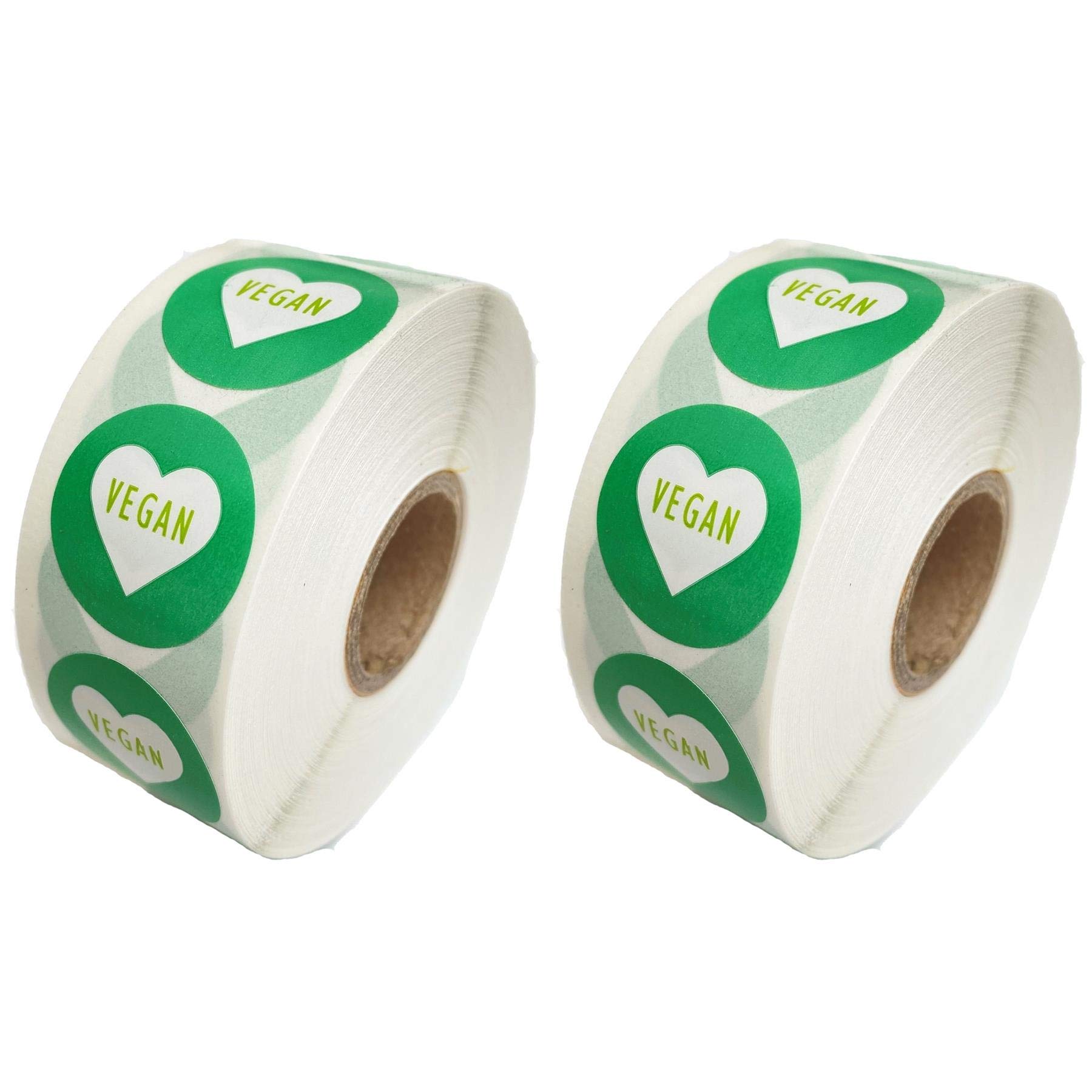 Mr-Label Catering Stickers - Vegan Labels 25mm - 2 Rolls - 1000 Labels per Roll