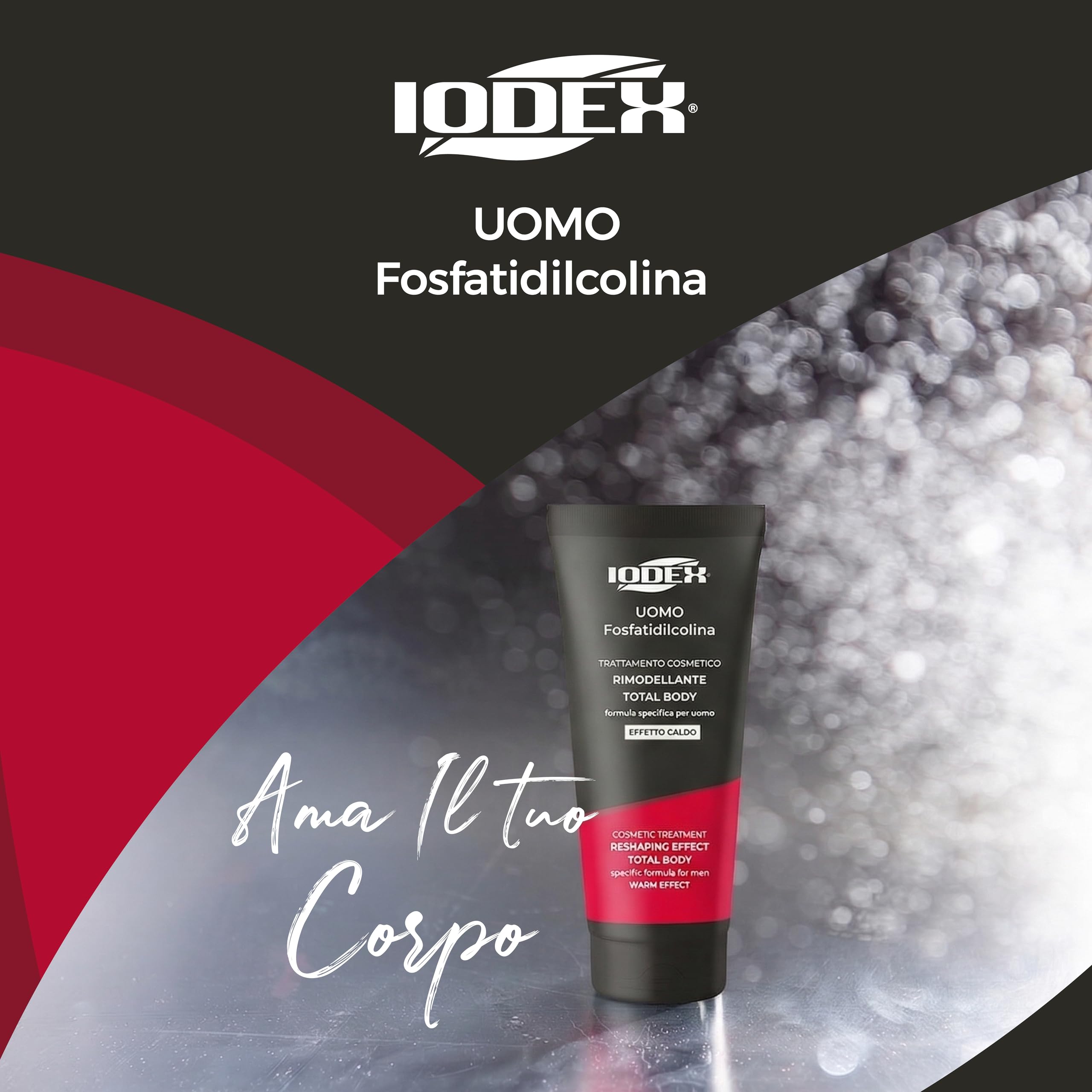 Iodase Iodex Uomo F Crema 200ml, Rimodellante e Tonificante Total Body con Fosfatidilcolina, Effetto Termogenico, Migliora Compattezza e Tonicità della Pelle Maschile, Dermatologicamente Testata