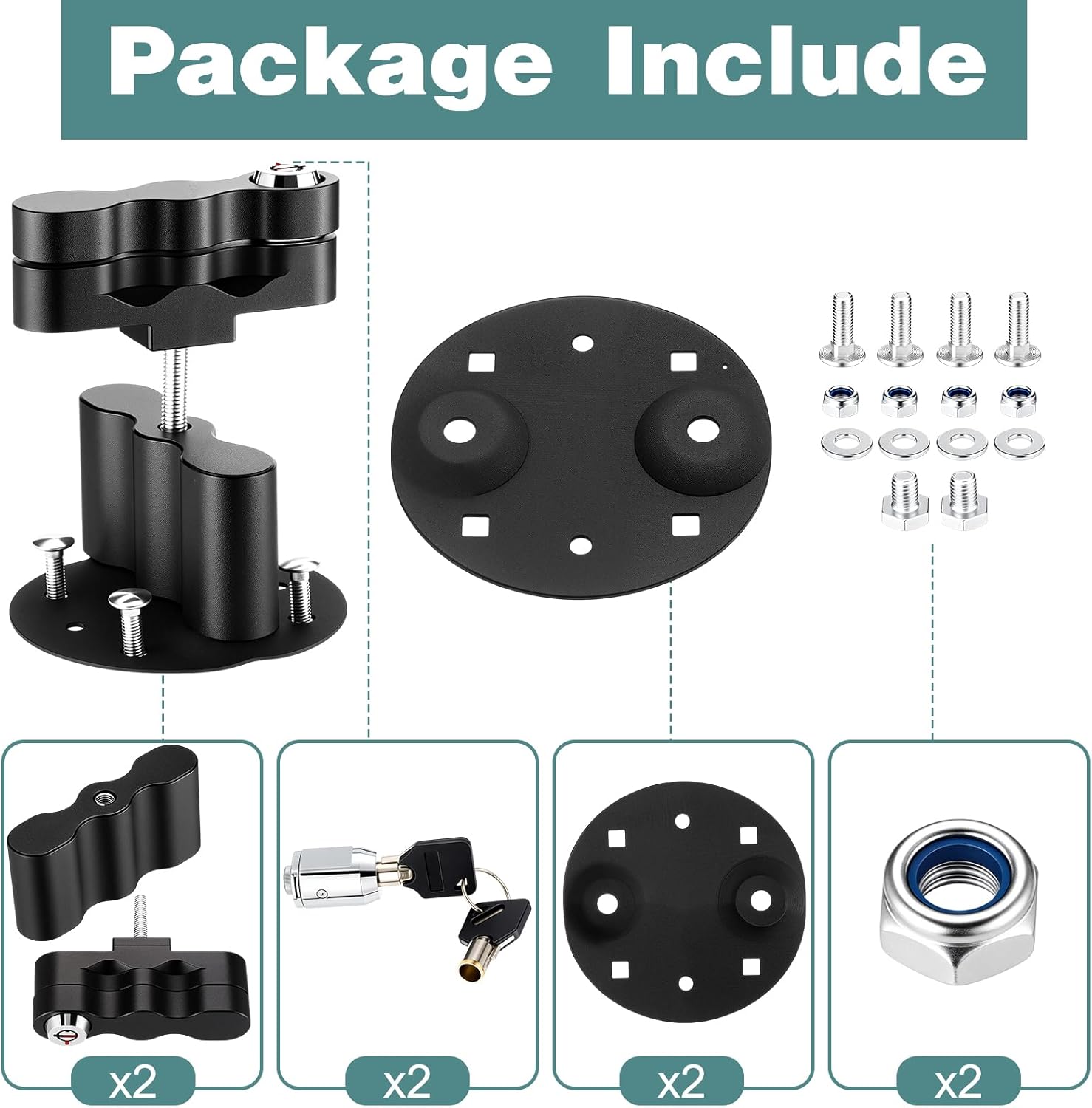Shimeyao 2 Pcs Pack Mount Lock Compatible with Rotopax Rx-lox-pm, Gas Can with Keys, Fuel Gasoline Pack