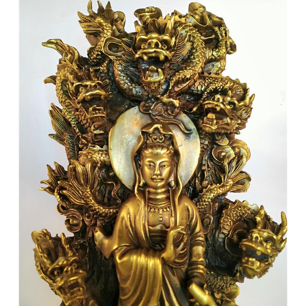 Posąg Buddy do wnętrz Mosiądz Joga Dekoracja do domu Kult Medytacja Pokój Bodhisattwa Statua Zen Ozdoby Dekoracyjne Ornamenty Medytująca Figurka Buddy Rzeźba