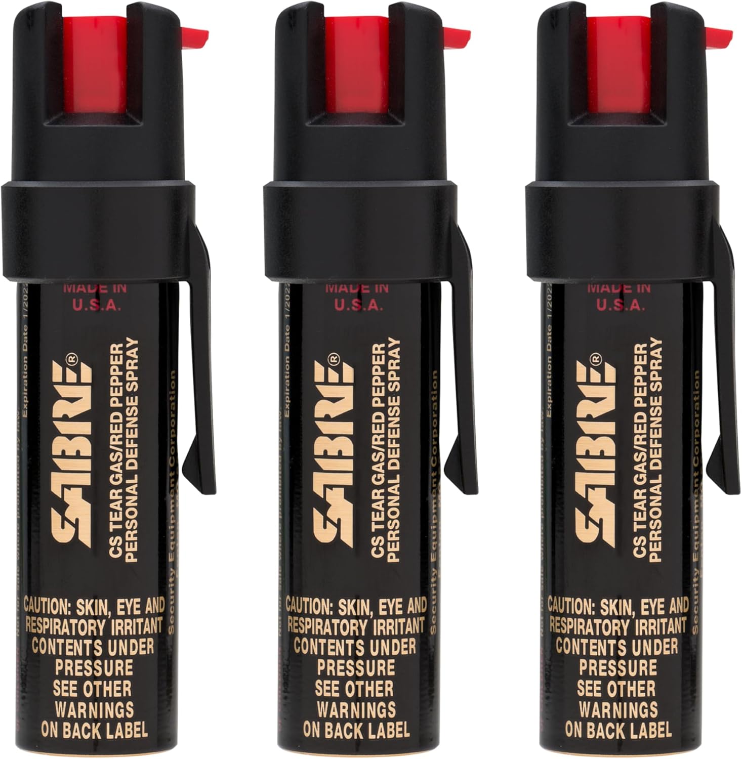 SABRE RED Compact Pepper Spray, Max Police Energy OC Spray with UV Dye, Compact Belt Clip For Quick Entry, 4X Longer Spray Time – As much as 13 Seconds, 0.67 fl oz, Safe & Straightforward to Use Security