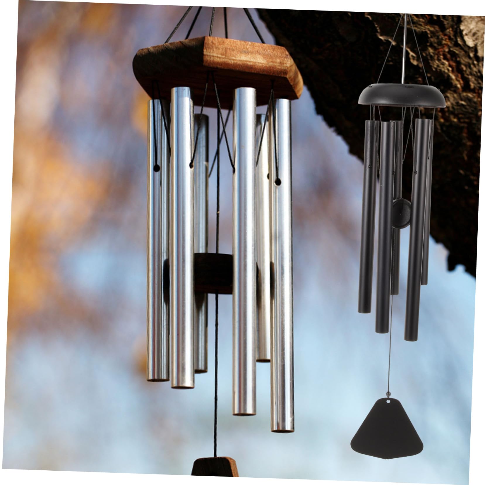 UPKOCH 5 Set campanelli eolici d'epoca ornamenti da giardino all'aperto Balcony Wind Chime campanello a Ornamento della campana del Piccolo carillon di di legno Nero
