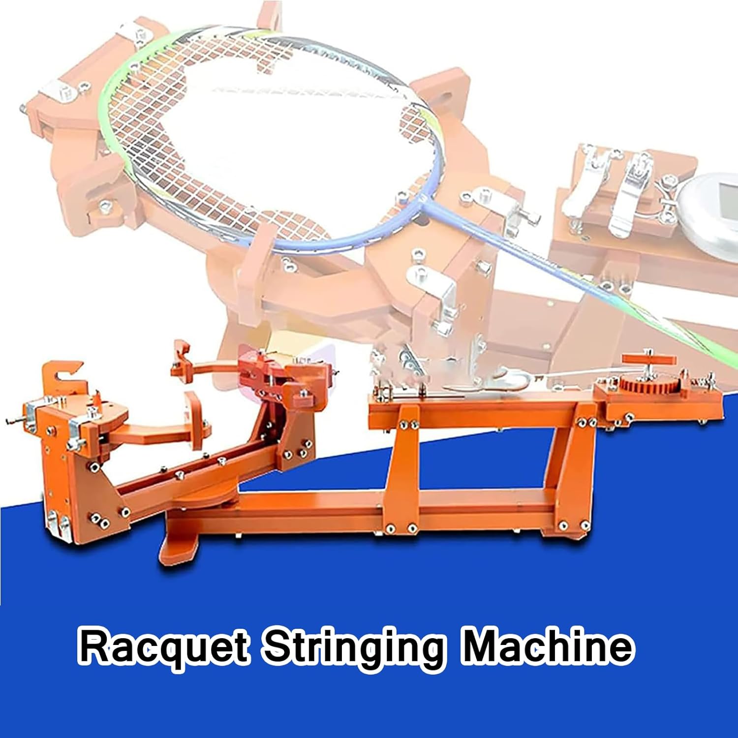 stringing Machine, 6-Point Fixed - 60lb Winch Type String Machine, 360° Rotating Table, with Tools/Accessories, for Badminton Racket