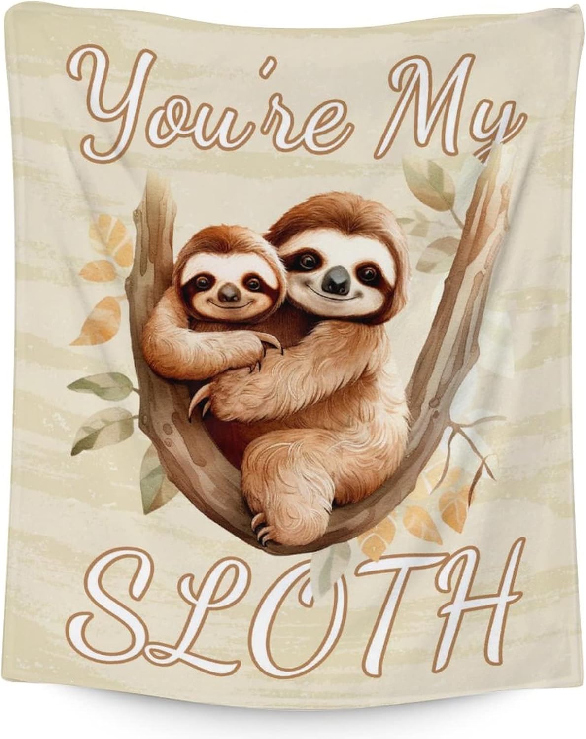 Sloth Blanket for Girls - 60x80 Inches Twin Size - Soft Fuzzy Plush Throws Gift - Black Funny Throw Blanket for Bed, Couch, Living Room