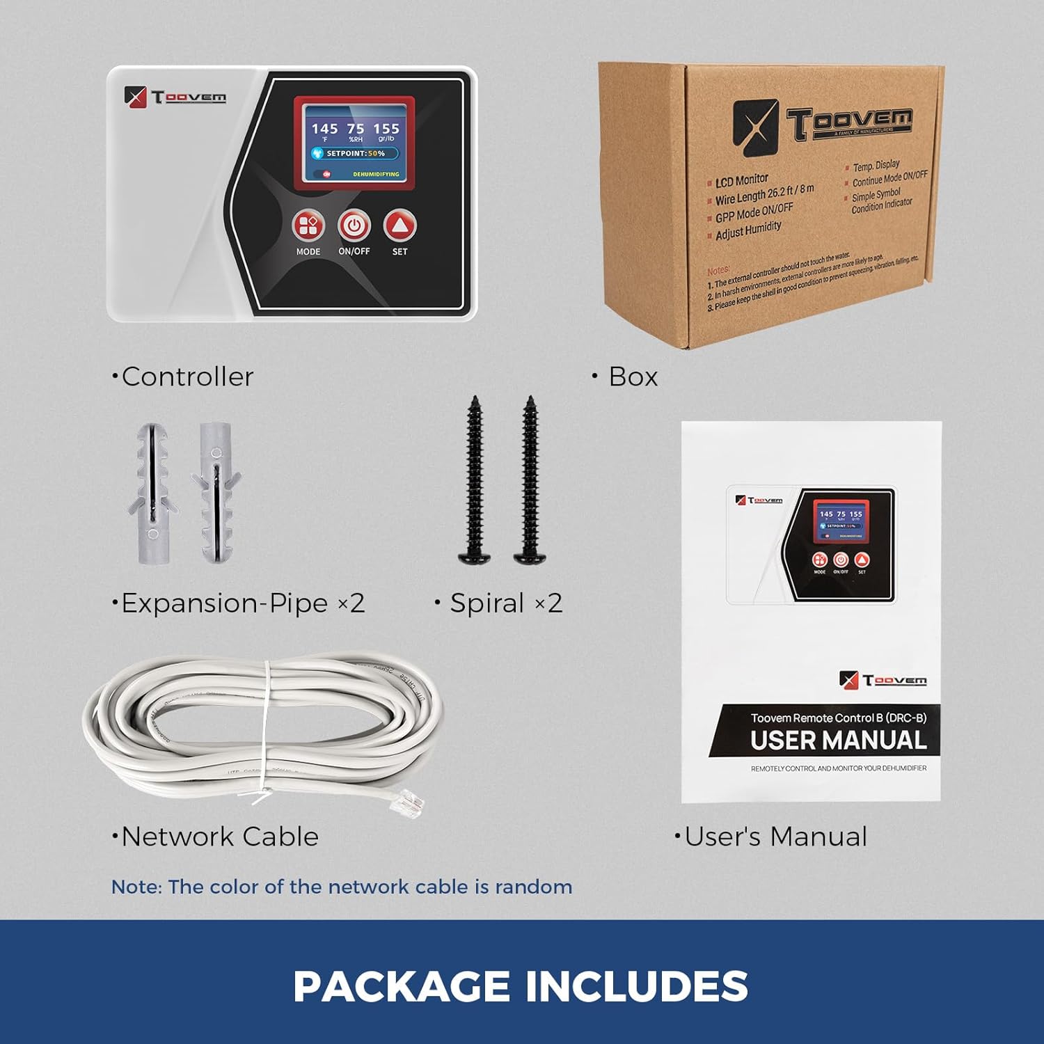 ALORAIR Wired Remote Controller for Digital Humidity, Temperature, for Galaxy 60 / Galaxy 60P / Galaxy 85P Basement Crawl Space Dehumidifier
