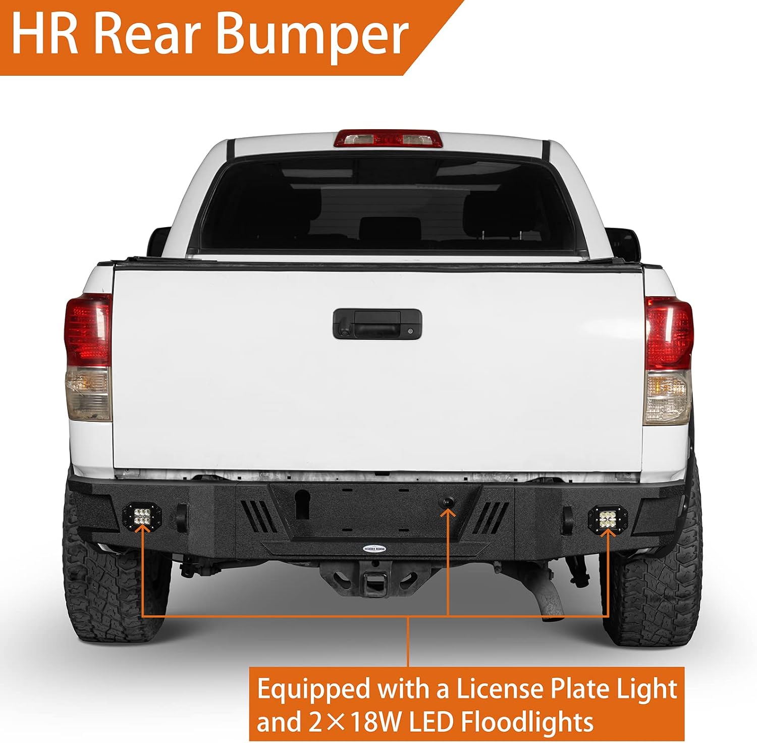 Hooke Road Tundra Solid Steel Front & Rear Bumpers Combo for 2007 2008 2009 2010 2011 2012 2013 Toyota Tundra, Textured Black Full Width Bumpers