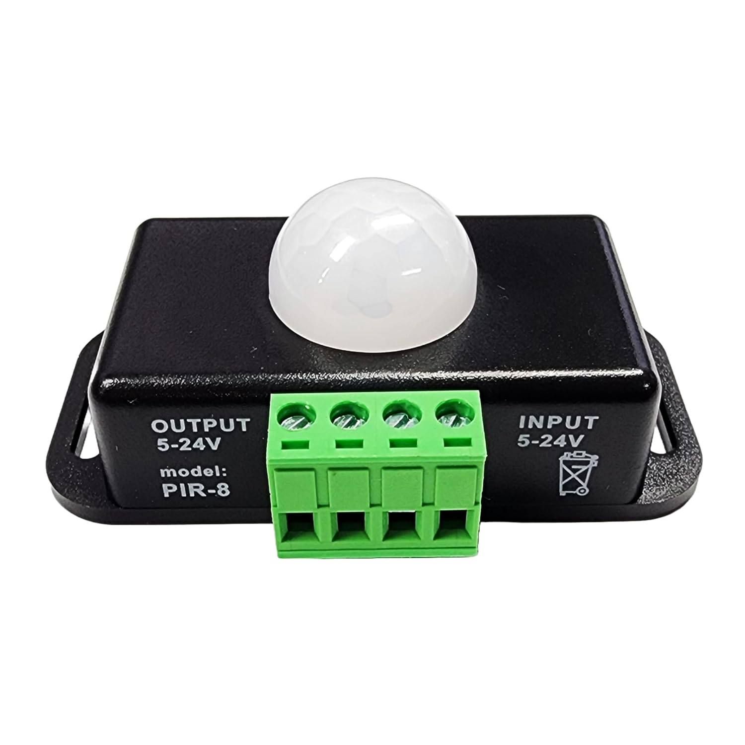Motion Sensor Switch Controller with PIR Sensor, DC 5V-24V Input/Output, Adjustable Delay Timer, Terminal Block & Enclosure - for Lights, Automation & Security Systems