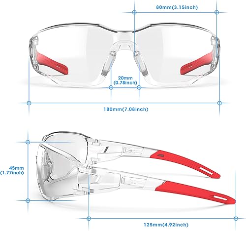 Miniatura 3 de Gafas de seguridad antivaho lentes transparentes, marcos ajustables, bloqueo de luz azul, protección ocular para hombres y mujeres