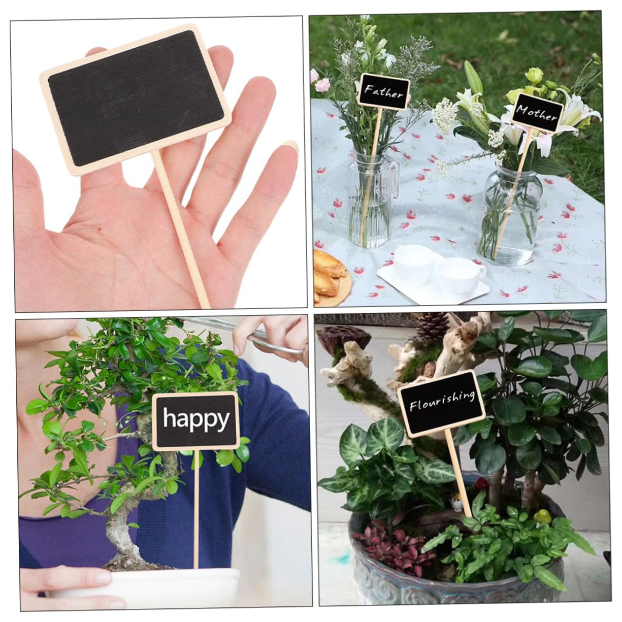 ibasenice 3 Sätze Pflanzenstecker Holzschilder Für Gartenpflanzen Kreative Markierer Für Blühpflanzen Gemüse Und Obstbäume Und Wiederverwendbar Für Topfpflanzen Und Gewächshaus 20 Stück * 3