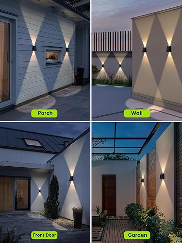 Miniatura 4 de Luces solares para exteriores, luz solar de pared arriba y abajo, impermeable, IP65, del atardecer al amanecer, aplique para valla, porche,