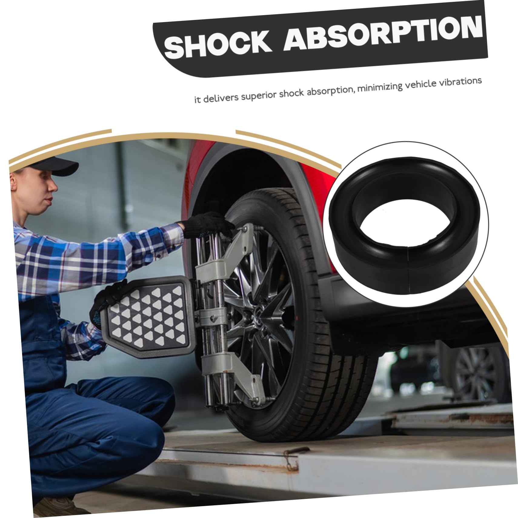 Entretoise Compatible Plupart des Véhicules des Rebonds et Absorption des Chocs Caoutchouc Ronde pour Ressort Hélicoïdal de Voiture