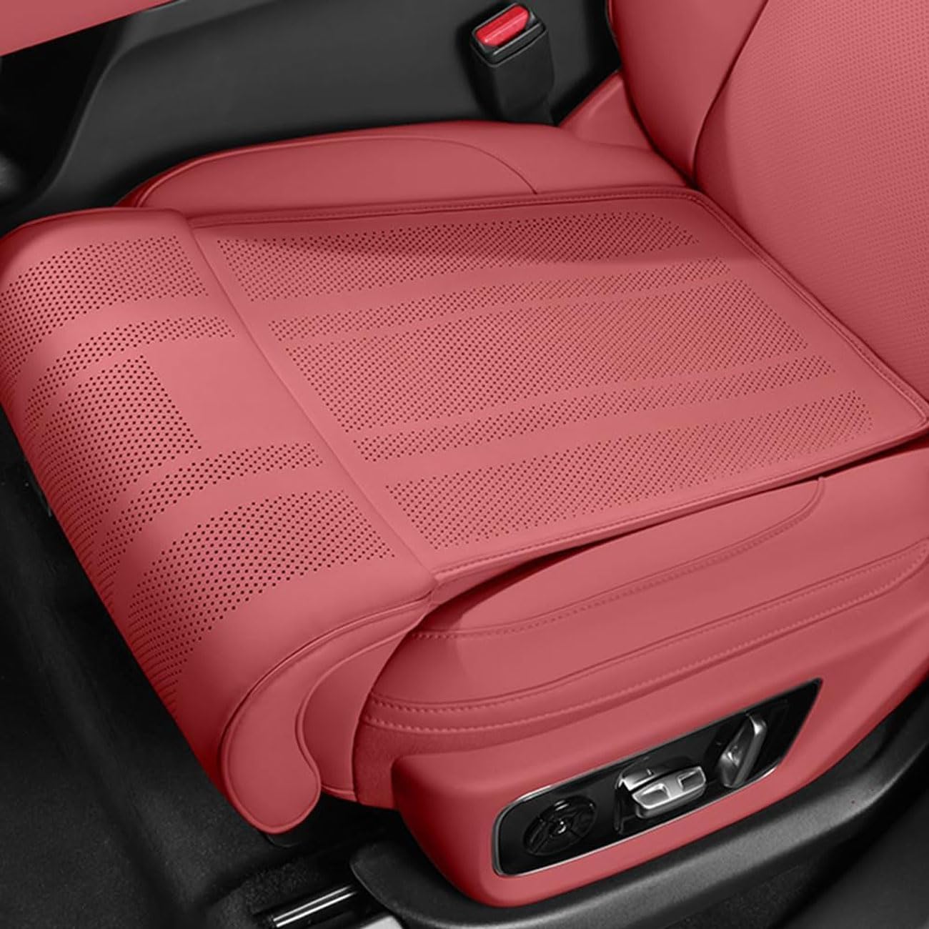 Car Seat Extender Leg Support for Mercedes Benz A Class Sedan, Ergonomic Thigh Support Pillow for Driving PU Leather Auto Extension Cushion Mat Pad Leg Rest,E/Red