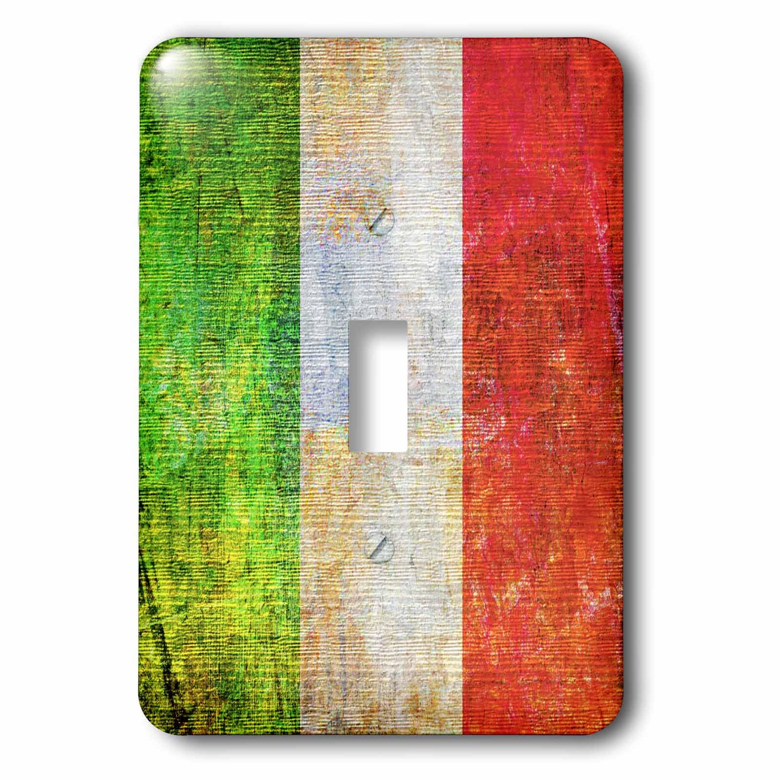 Interruptor individual de bandera de Italia estilo envejecido vintage de 3dRose