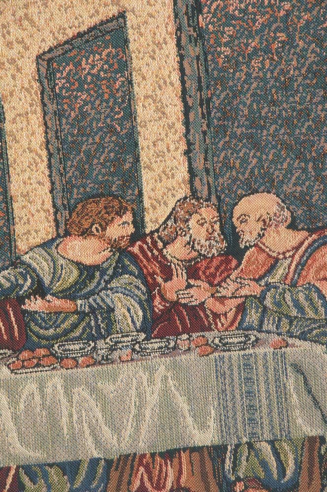 C Charlotte Home Furnishings Inc Last Supper II Belgian Tapestry Wall Hanging | Viscose Cotton and Polyester Blend Wall Art | 24 in. x 47 in | Home Decor Accents