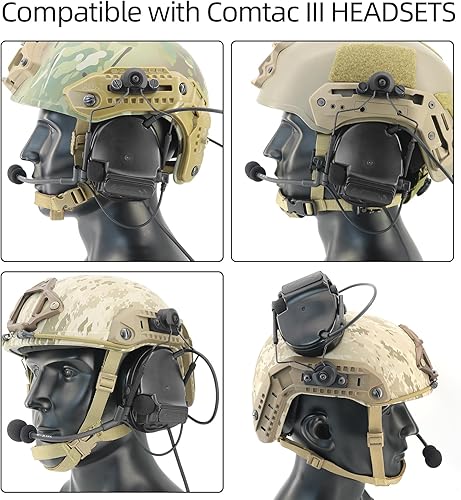 Miniatura 5 de Kit de adaptador de riel táctico ARC compatible con auriculares Comtac III y cascos de riel Fast ARCM-LokTeam-Wendy2.0 (negro)