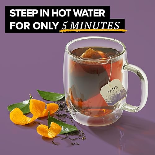 Miniatura 5 de TAZO Earl Grey orgánico para la salud y el bienestar, alta cafeína y sabor atrevido, 16 unidades (paquete de 6)