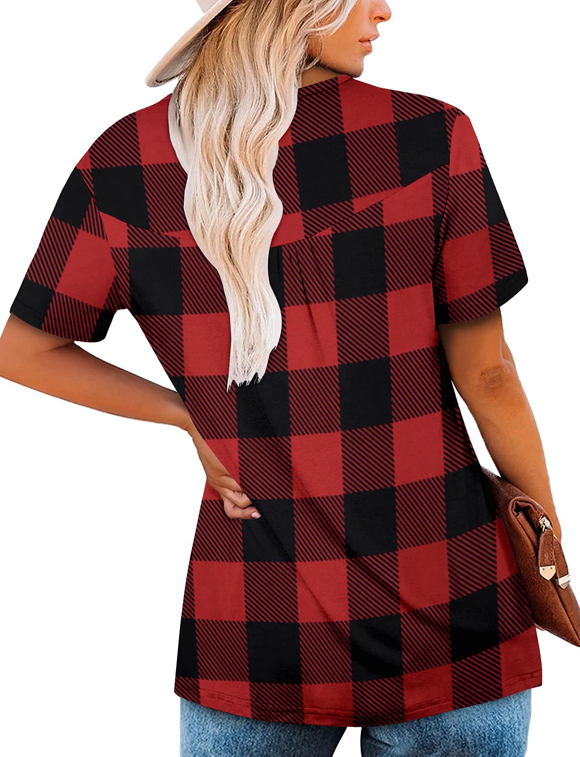 KISSMODA Ladies Pleated Tunic Tops for Women Buttons up Long Sleeve Shirts Floral Print — view 4