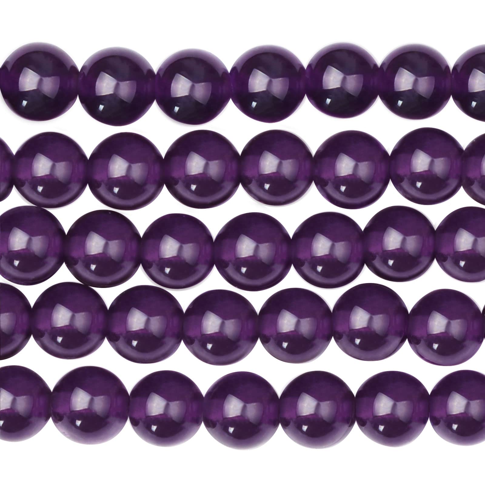 6mm Round Amethyst Deep PurpleGemstone Beads - Image 2