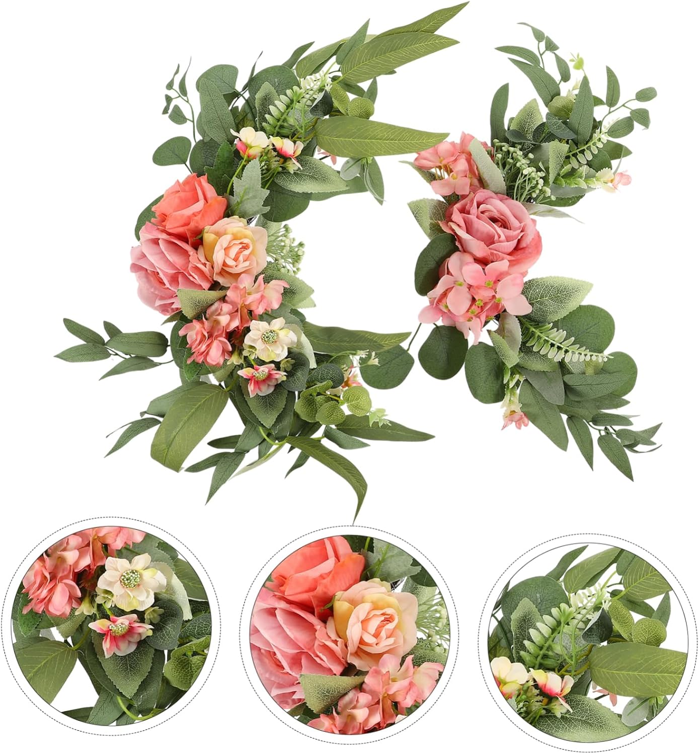 Alipis 2pcs Romantic Fake Flower Decor Handmade Wreath for Wedding Ceremony Birthday Party Signage Floral Decoration for Events Non-wilting Artificial Flowers for Home and Garden