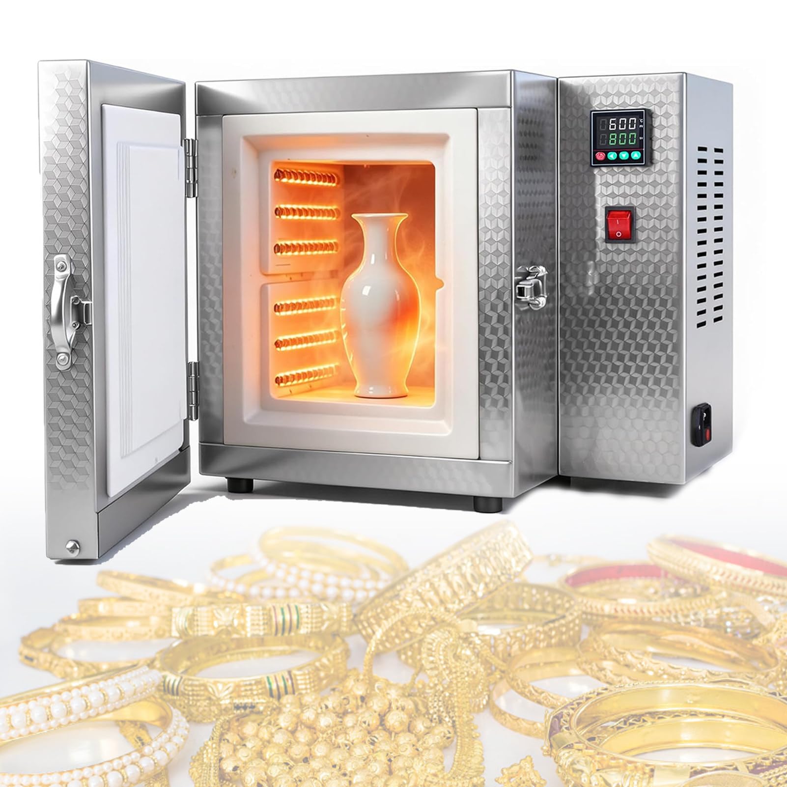 Piec elektryczny 800°C, piec ceramiczny 1500 W.