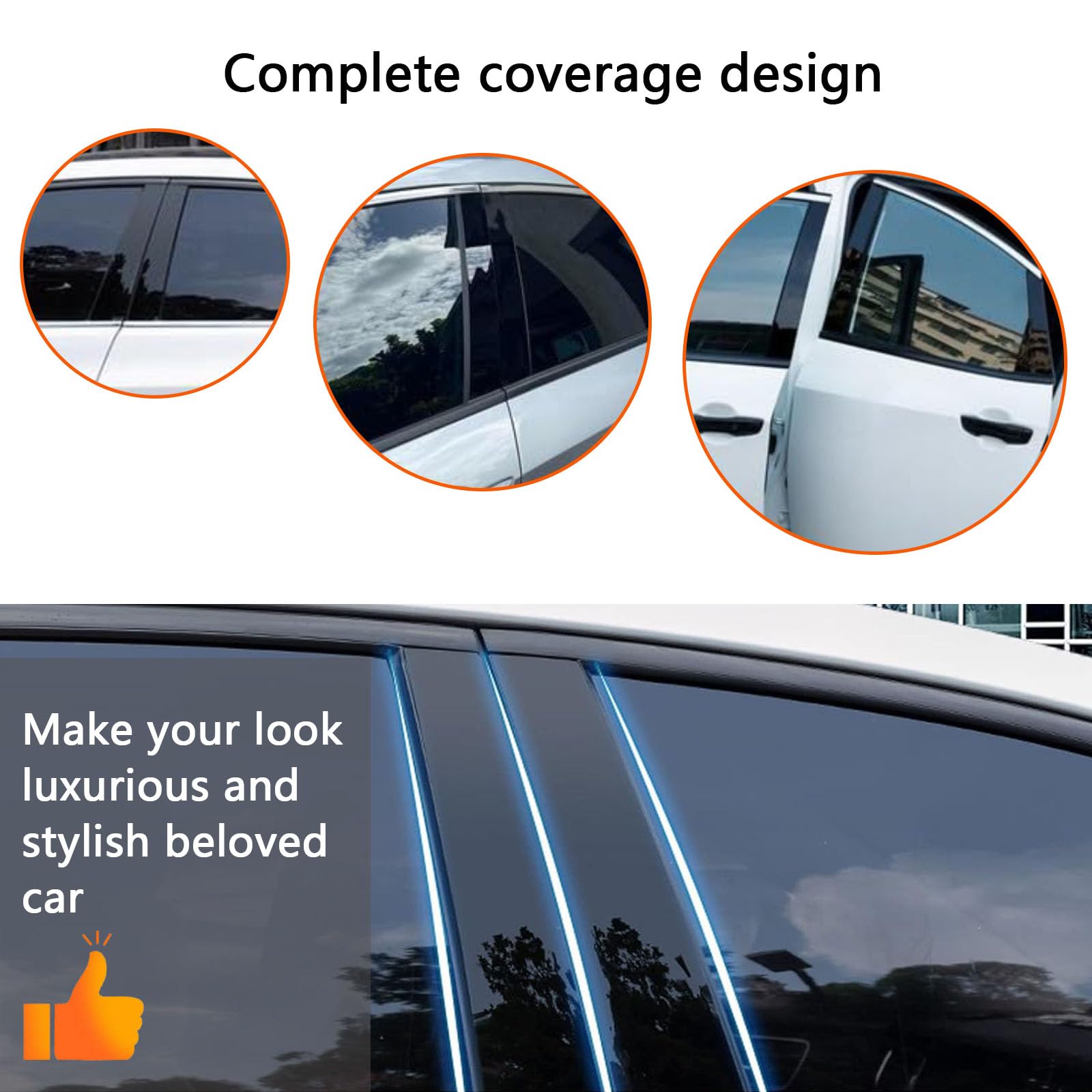 Moldura Pilar Ventana Puerta para Toyota Highlander 2000 2001 2002 2003 2004 2005-2007, Postes de Pilar de Coche Exterior Antiarañazos Pegatinas Decorativas