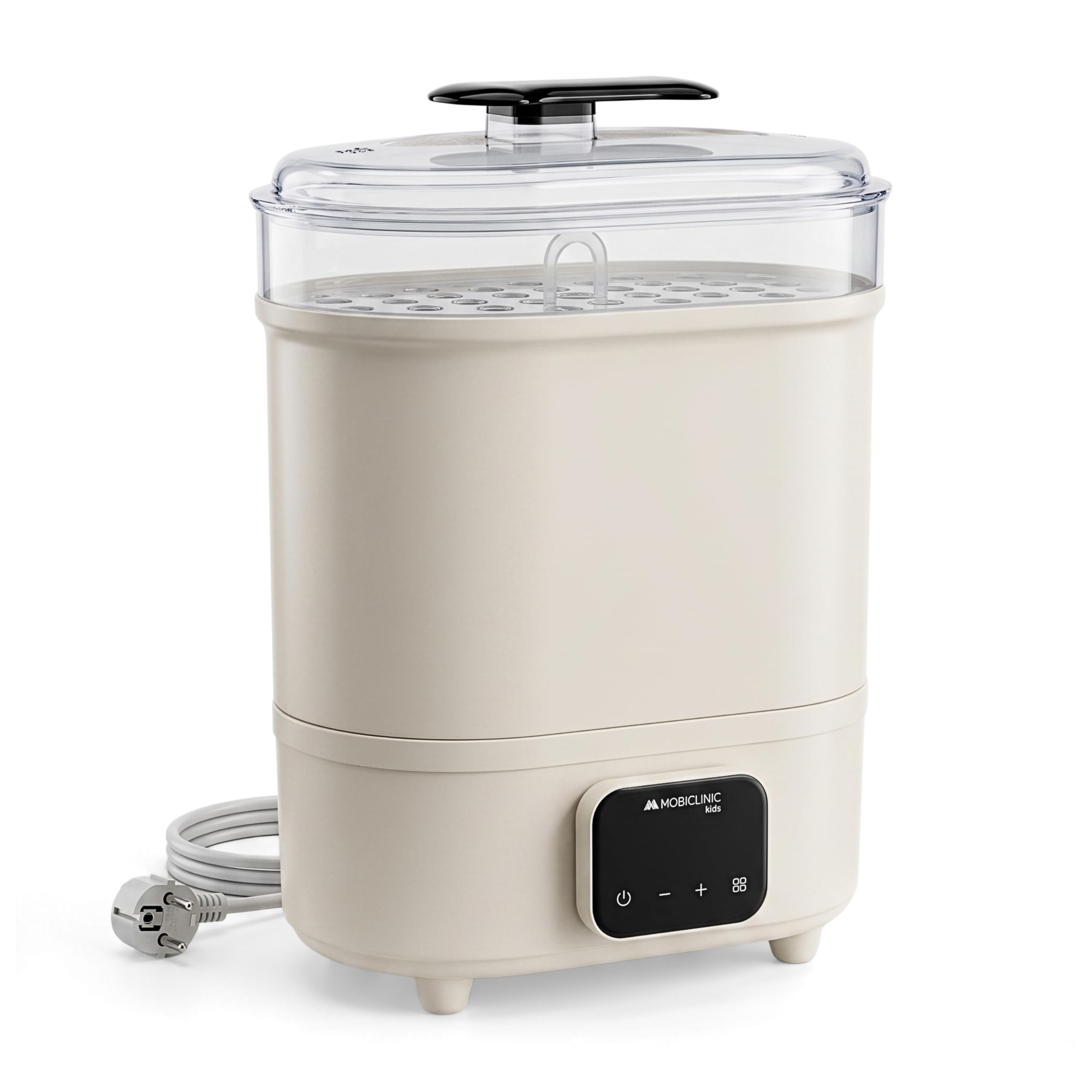 Mobiclinic®, Sterilisator für Babyflaschen, 4 in 1, Bis zu 6 Flaschen, Trocknet, Hält die Temperatur, Automatikmodus, Schnuller und Milchpumpen, LCD-Bildschirm, Kompakt, Mobibi