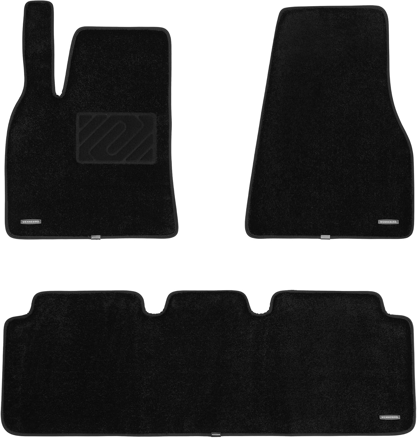 WENNEBIRD Superior Carpet Floor Mats for 2012-2020 Tesla Model S, 0.6-Inch Ultra-Thick, Noise-Reducing, All-Weather Waterproof Anti-Slip – 3-Pc Set 2012-2020 Model S 3-Pc Set