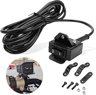 Winch Switch for ATV UTV Polaris Sportsman RZR Warn Badlands Arctic Cat Champion KFI Ramsey Master Lock 4 Wheeler 12 Volt Toggle Winch Rocker Thumb Switch Handlebar Control Line Mounting Bracket Kit